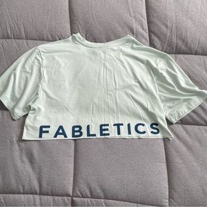 Fabletics Mint Green Cropped Tee - Medium